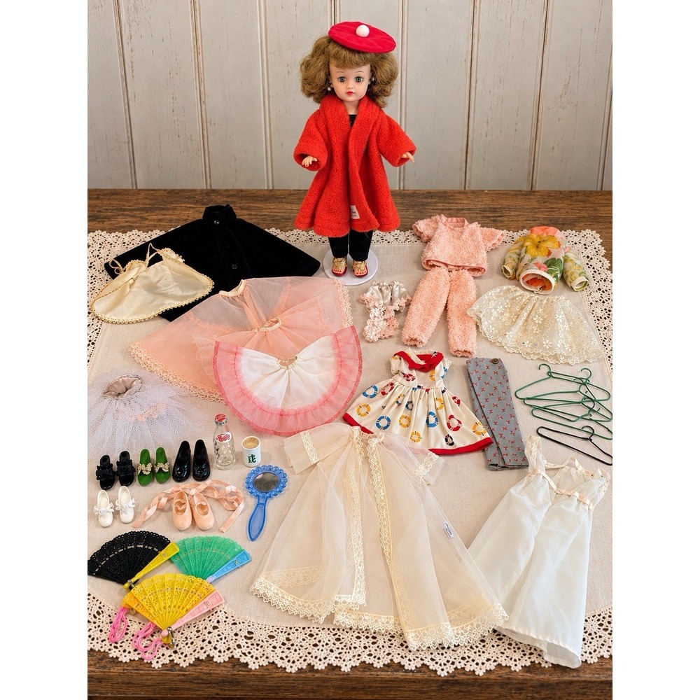 VTG Ideal Little Miss Revlon Auburn Hair Doll W/ Clothes & Accessories